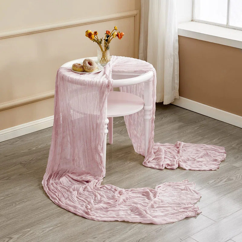 Bali silk crepe tablecloth, European twisted tablecloth, wedding party decoration with pleated Bo... | Wayfair North America