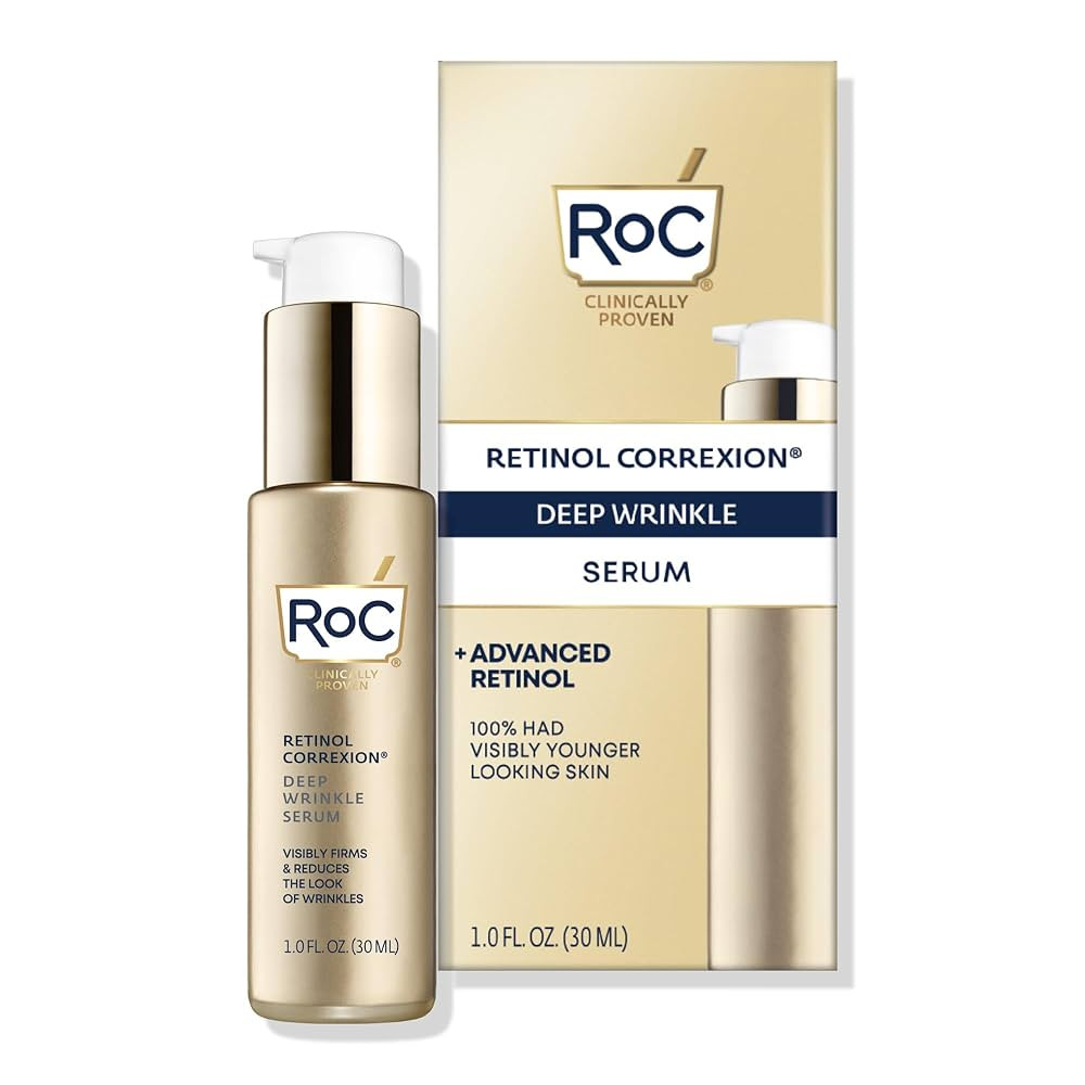 RoC Retinol Correxion Deep Wrinkle Retinol Face Serum with Ascorbic Acid, Daily Anti-Aging Skin C... | Amazon (US)