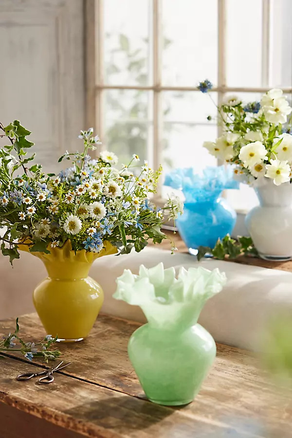 Ruffled Glass Bud Vase | Anthropologie (US)