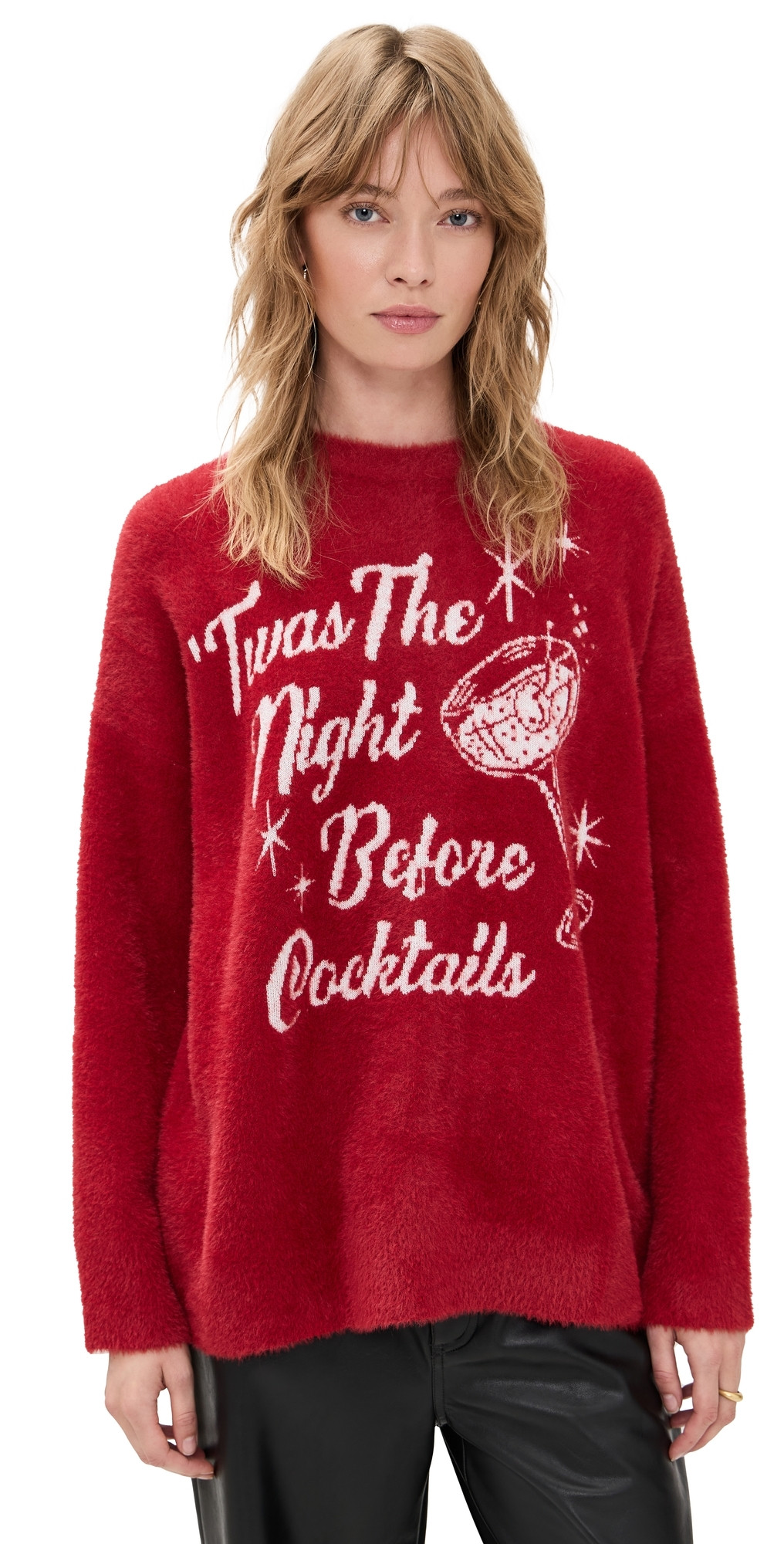 Show Me Your Mumu Classic Crew Neck Sweater Twas The Night Knit M | Shopbop