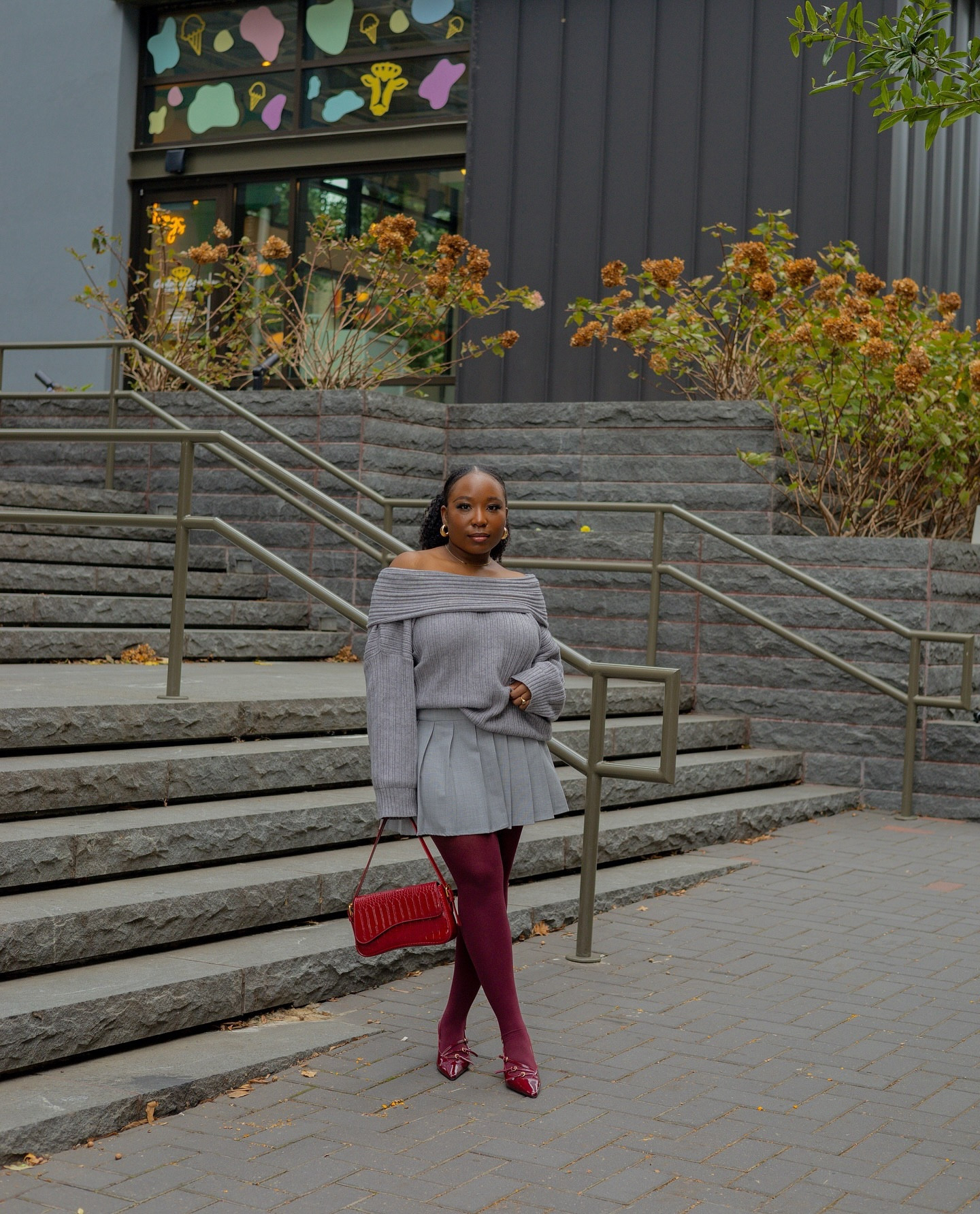 May or may not be obsessed  with this color trend this fall ✨🍒

Skirt @zara 
Top, shoes & tights @amazonfashion 

#fallootd #colortrends #greysweater #pleatedskirt #greyoutfit #fallstyles

#LTKStyleTip #LTKHoliday #LTKSeasonal