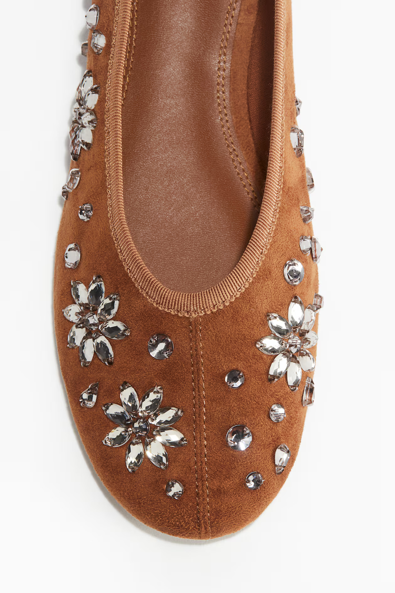 Rhinestone-Embellished Ballet Flats | H&M (US + CA)