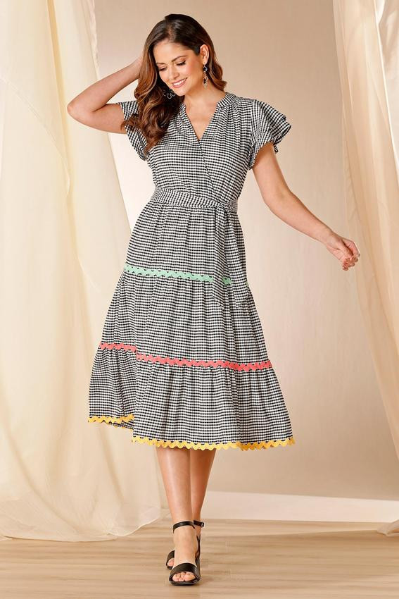 Gingham Ric Rac Dress | Cato Fashions