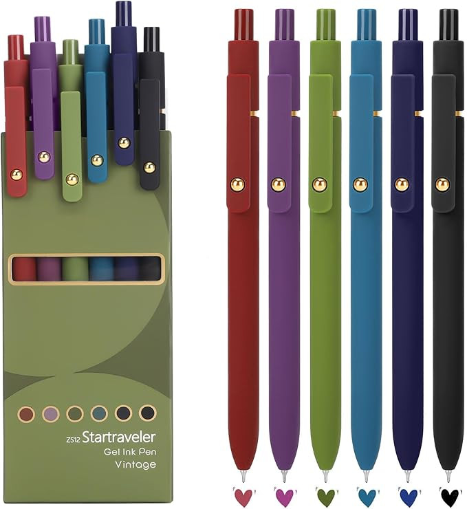 FIOVER Colorful Gel Pens - 6Pcs 0.7mm Multi-Colored Pens, Smooth Writing Coloring Pens for Journa... | Amazon (US)