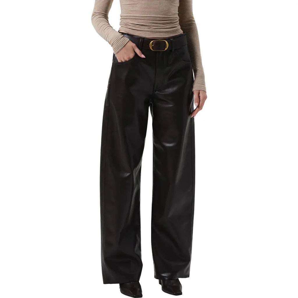 Citizens of Humanity Ayla Baggy Recycled Leather Blend Pants in Chocolate Dk Br at Nordstrom, Size 26 | Nordstrom