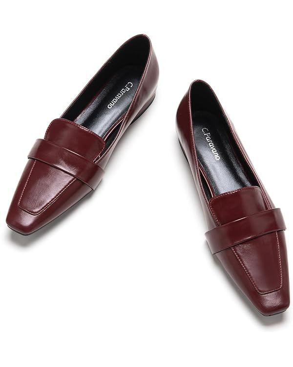C.Paravano Loafer for Women | Leather Penny Loafers | Slip On Loafer | Women's Loafers | Squared ... | Amazon (US)
