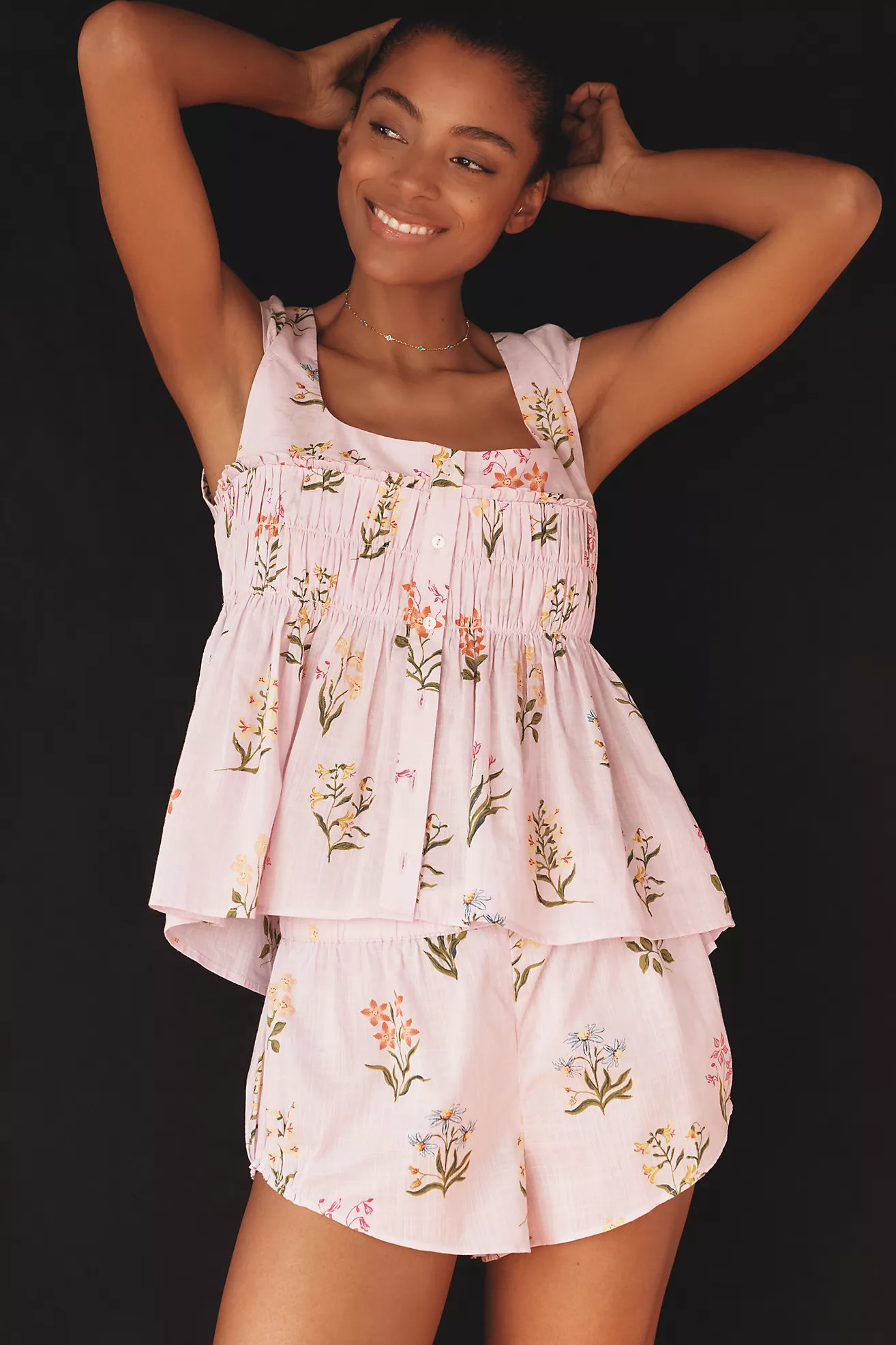 By Anthropologie Ruched Babydoll Pajama Top | Anthropologie (US)