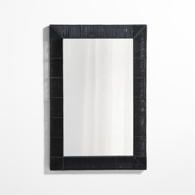 Simi Black Rattan Wall Mirror | Crate & Barrel | Crate & Barrel