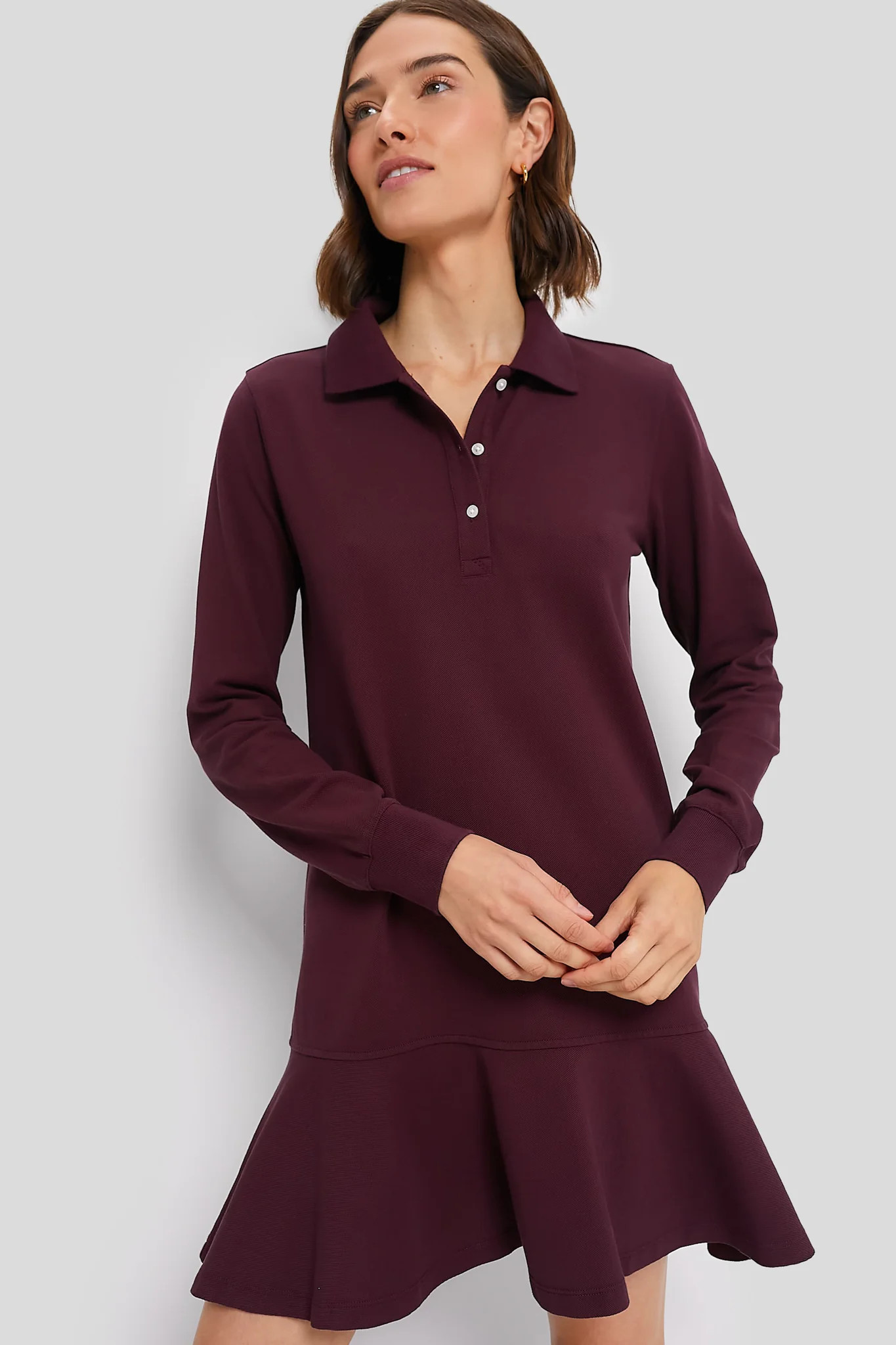 Winetasting Long Sleeve Pique May Polo Dress | Tuckernuck (US)