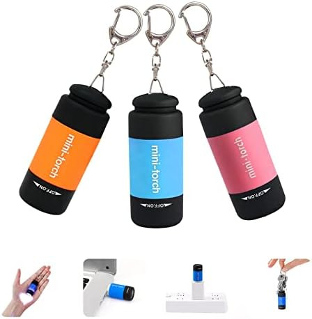 Mini Keychain Light,USB Rechargeable Keychain Flashlights 3 Pack Waterproof Small Flashlights for... | Amazon (US)