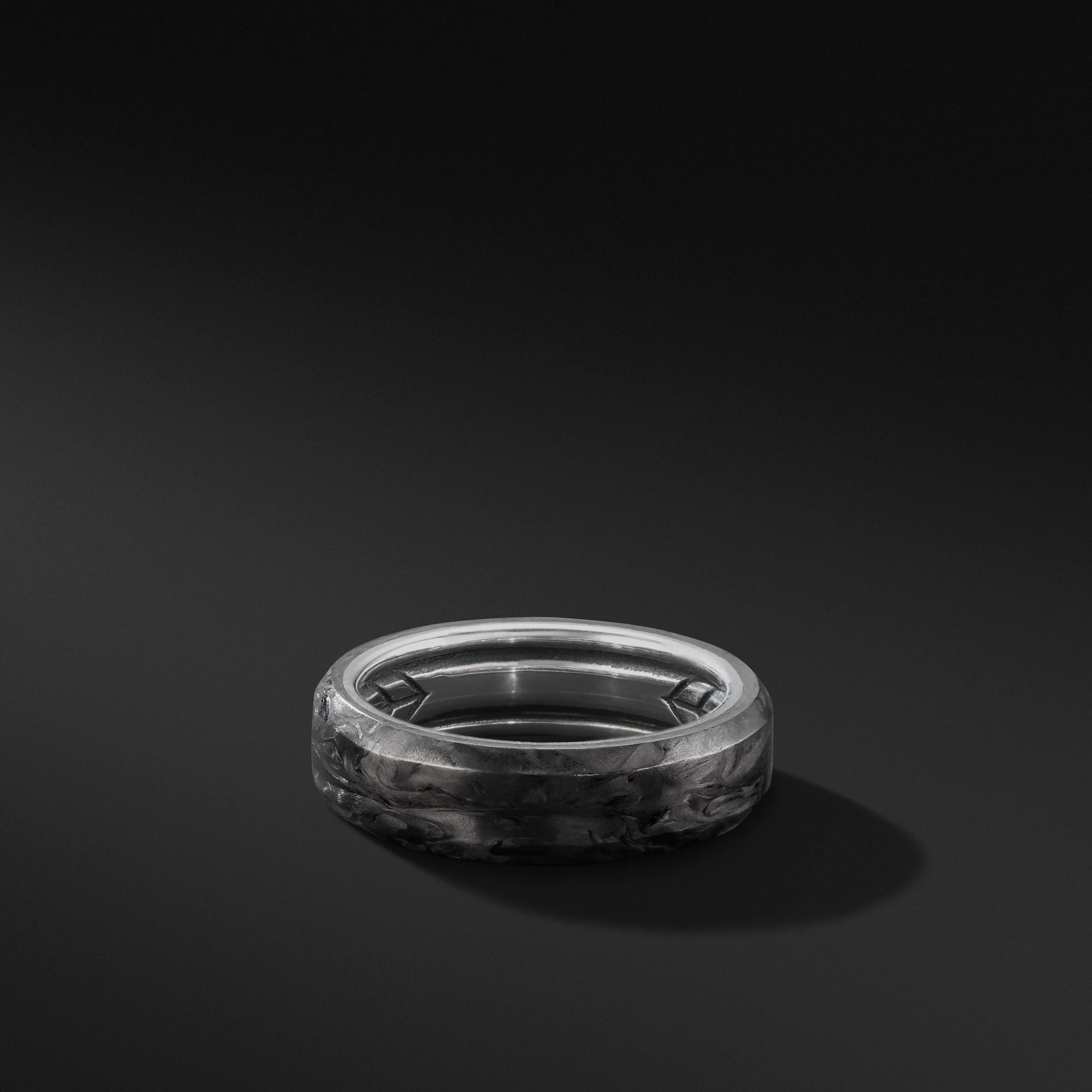 Beveled Band Ring with Forged Carbon | David Yurman