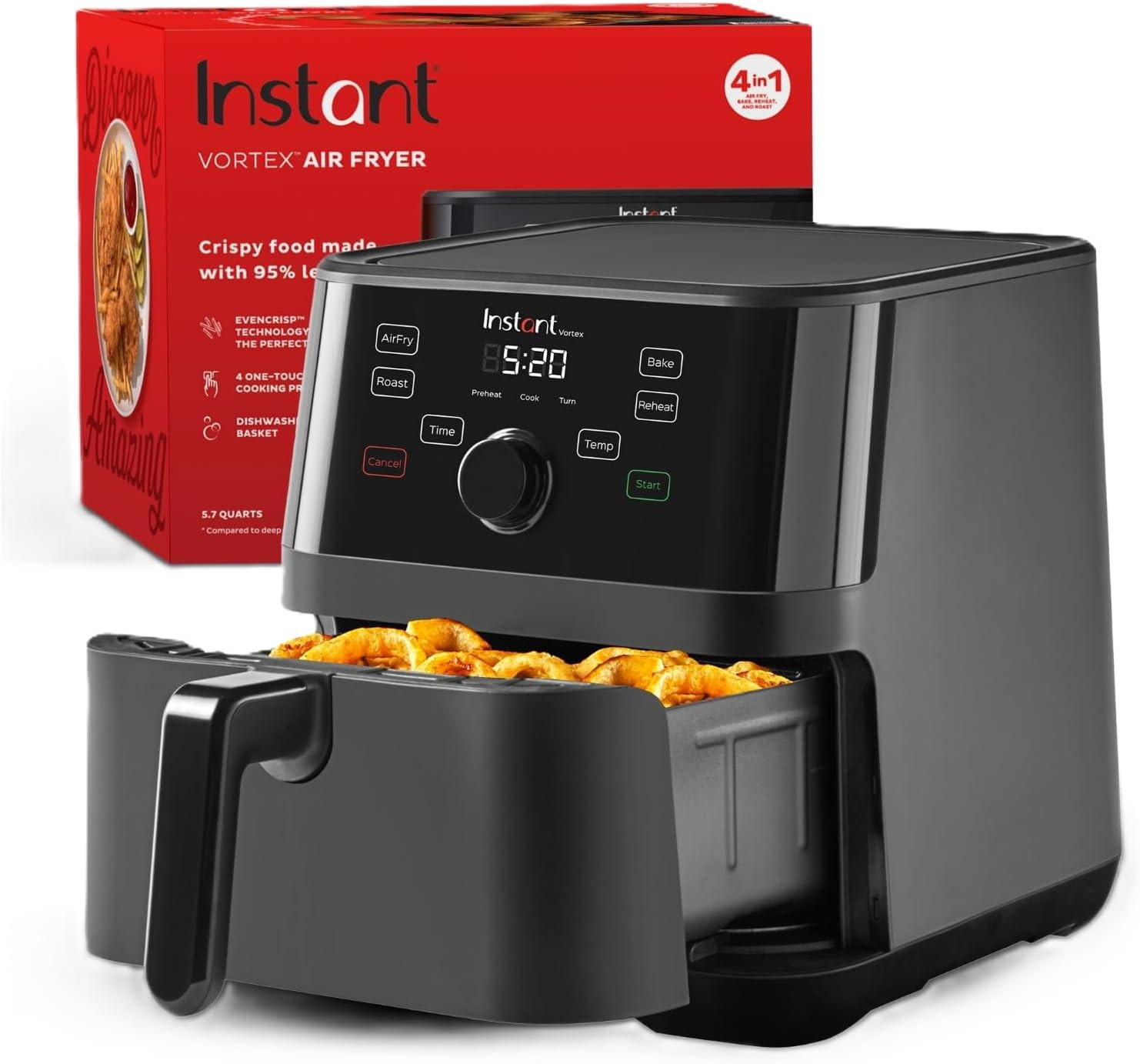 Instant Pot Vortex 5.7QT Air Fryer, Custom Program Options, 4-in-1 Functions, EvenCrisp Technolog... | Amazon (US)