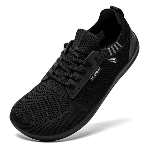 HOBIBEAR Unisex Wide Barefoot Minimalist Shoes for Womens Mens Zero Drop Shoes Lightweight(Black,Women9.5/Men8.5) | Amazon (US)