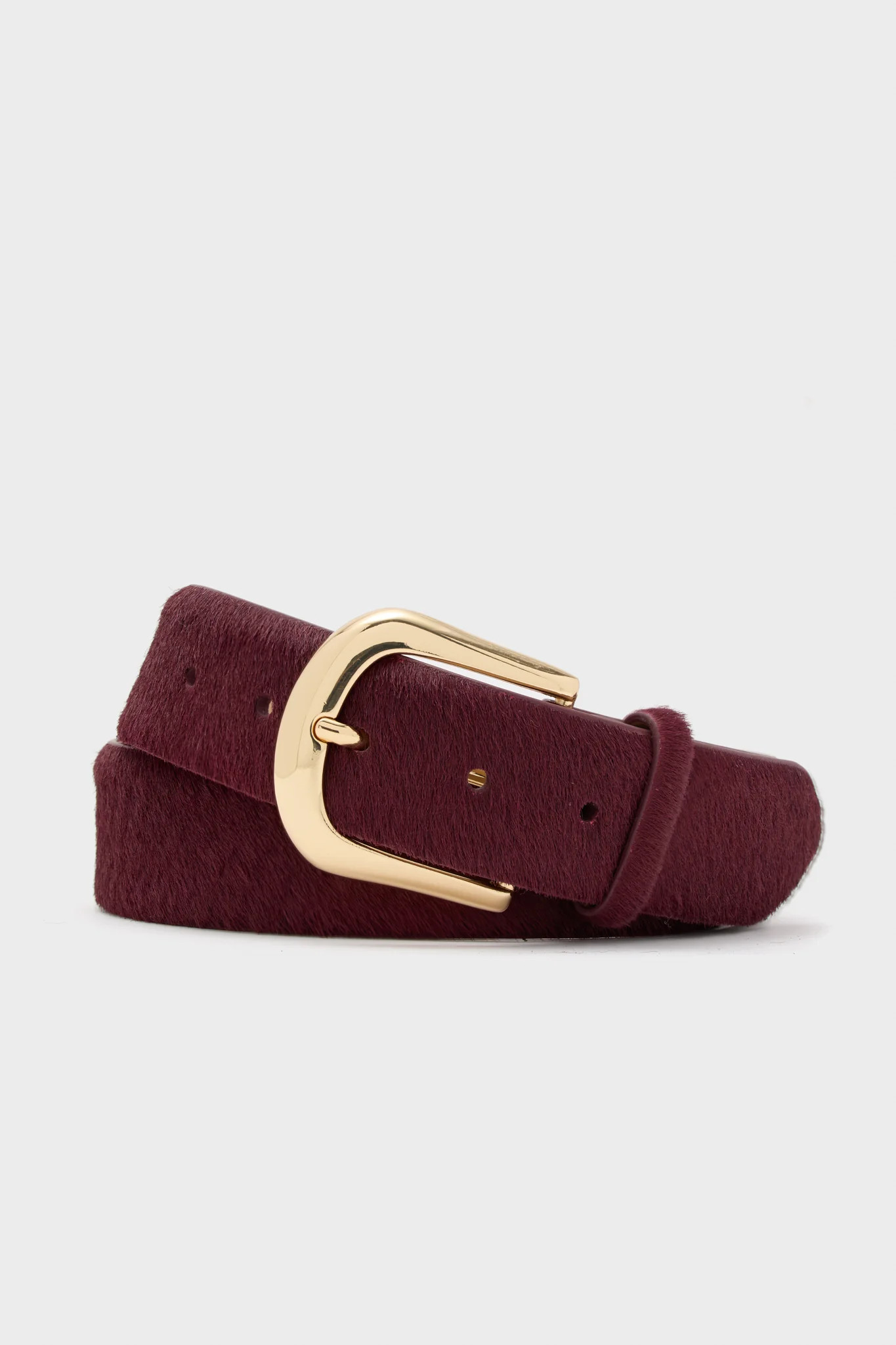 Burgundy Kennedy Calf-Hair Belt | Tuckernuck (US)