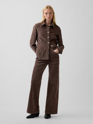 High Rise Corduroy Stride Wide-Leg Pants | Gap (US)