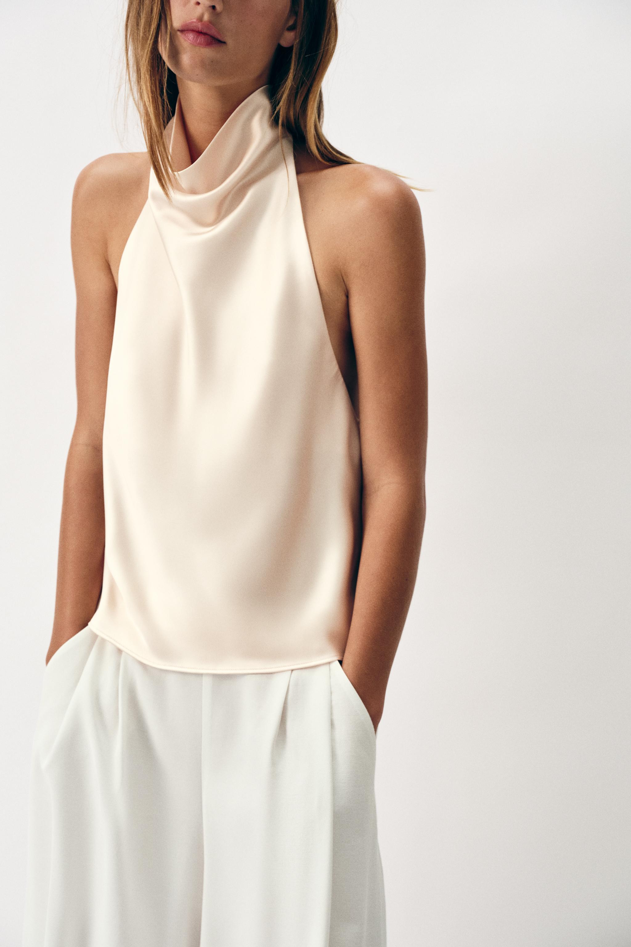 SATIN HALTER TOP | Zara UK