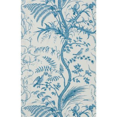 Brunschwig & Fils Bird And Thistle Blue Wallpaper | DecoratorsBest | DecoratorsBest