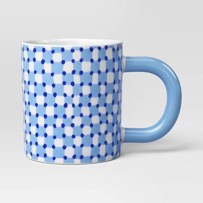 16oz Stoneware Checker Love You Dad Mug Blue - Room Essentials™ | Target