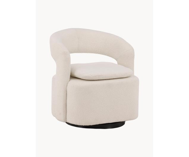 Bouclé loungefauteuil Laurel met draaifunctie | Westwing EU