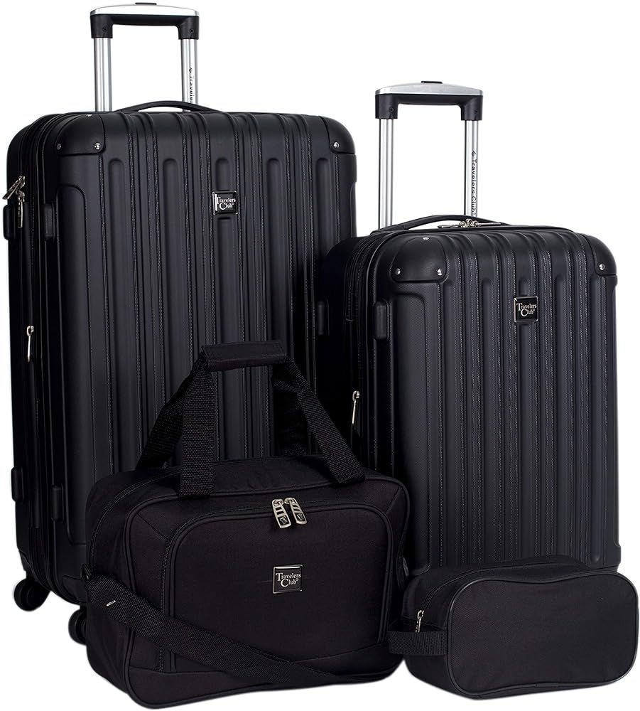 Travelers Club Midtown Hardside 4-Piece Luggage Travel Set, Rose Gold | Amazon (US)