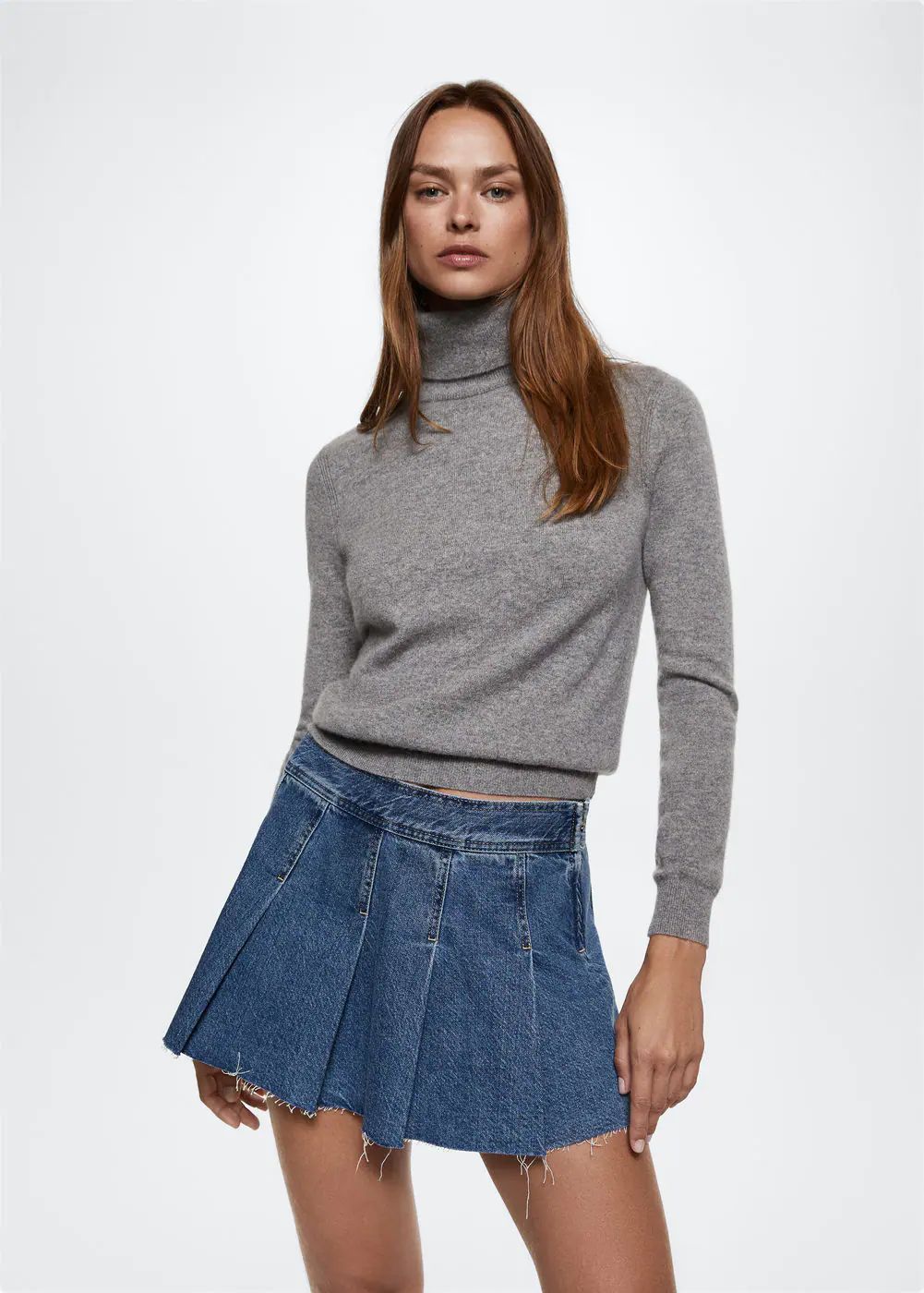 Pleated denim skirt -  Women | Mango USA | MANGO (US)