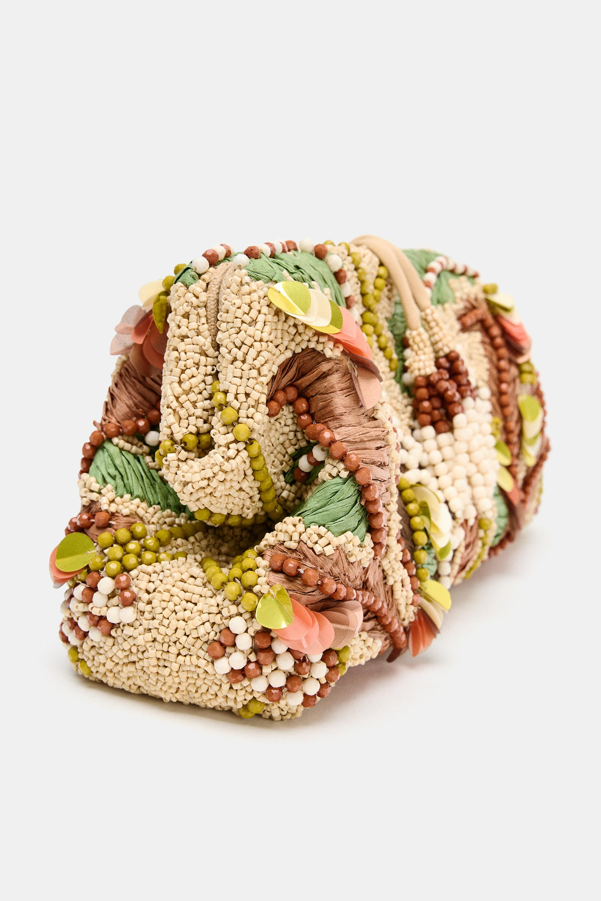 EMBROIDERED BEADED POUCH BAG | Zara US