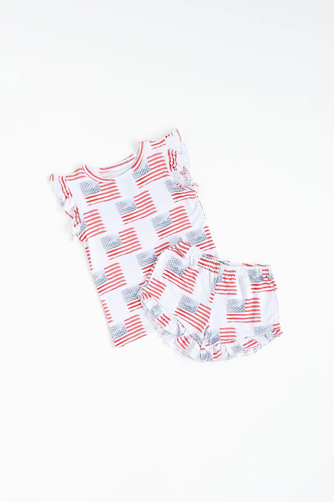 American Flag Ruffle Short Set | Little Pajama Co.