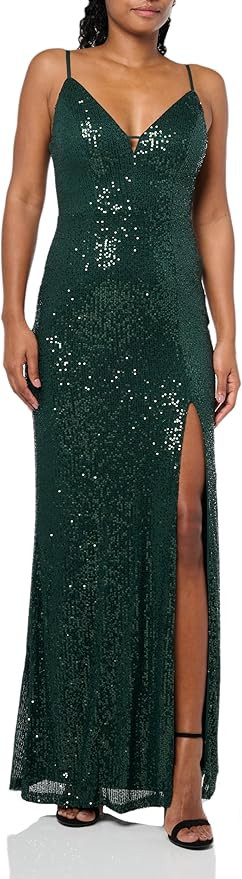 Speechless Women's Sleeveless Maxi Strappy Sequined Party Dress | Amazon (US)