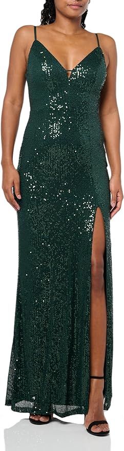 Speechless Women's Sleeveless Maxi Strappy Sequined Party Dress | Amazon (US)