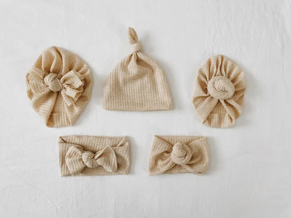 Oatmeal waffle baby turban baby hat knot headband knot | Etsy | Etsy (US)