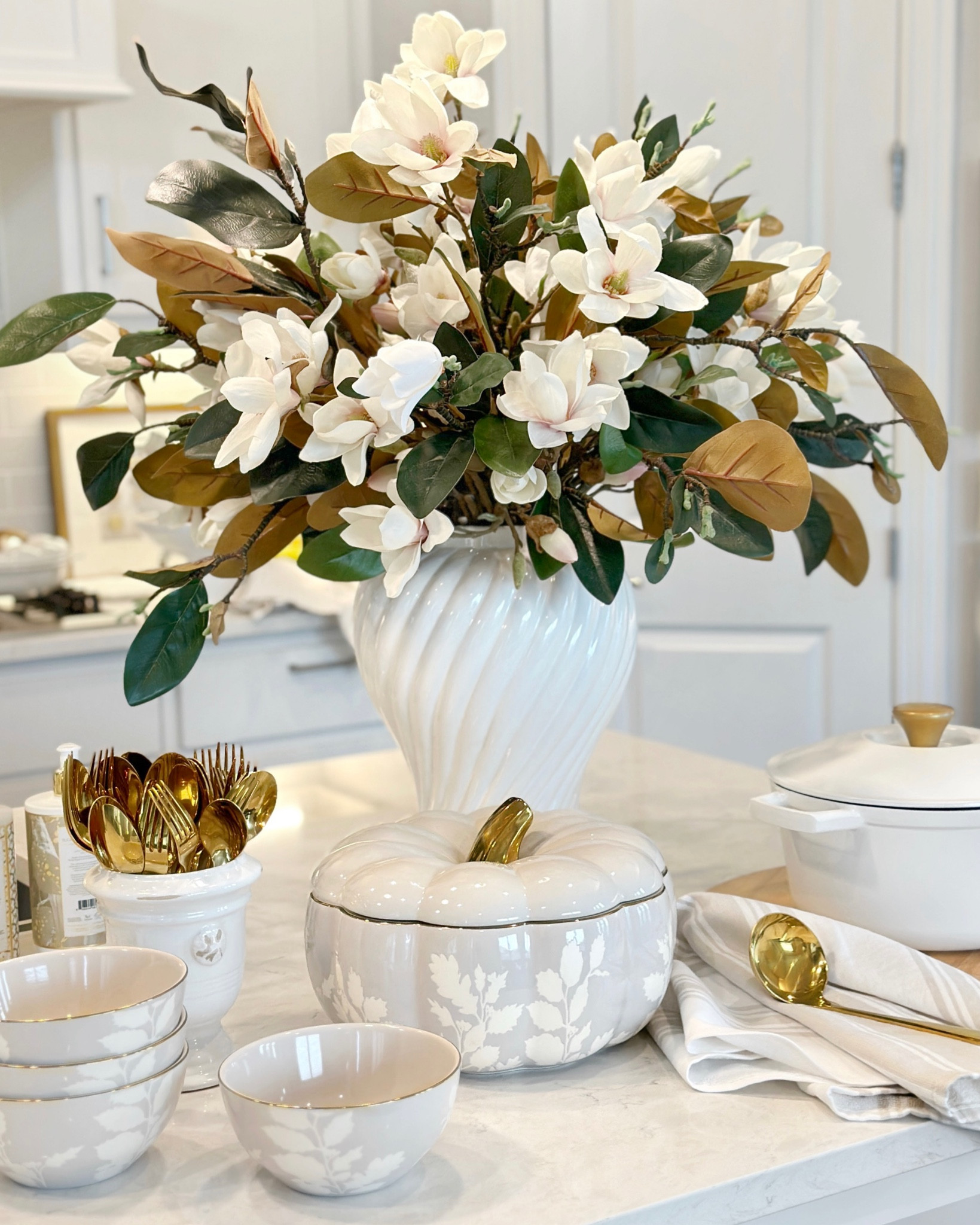 Pumpkin tureen magnolia stems 

#LTKFindsUnder50 #LTKSaleAlert #LTKHome