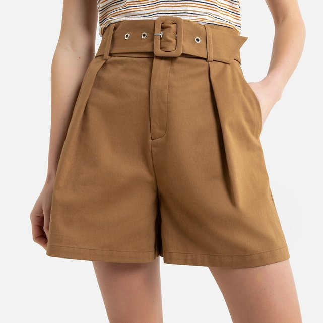 Cotton Pleat Front Shorts in a Loose Fit | La Redoute (UK)