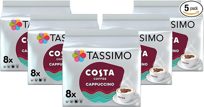 Tassimo Costa Cappuccino Coffee Pods x 8 (Pack of 5, Total 40 Drinks) | Amazon (UK)