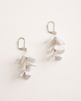 White Beaded Flower Chandelier Earrings | Chico's