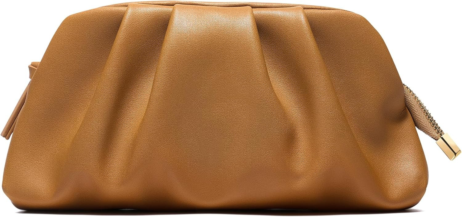 SWEETV Dressy Vegan Leather Clutch Purse for Women Formal, Soft Pleated PU Evening Clutch for Weddings, Proms, Cocktail-Gemma | Amazon (US)