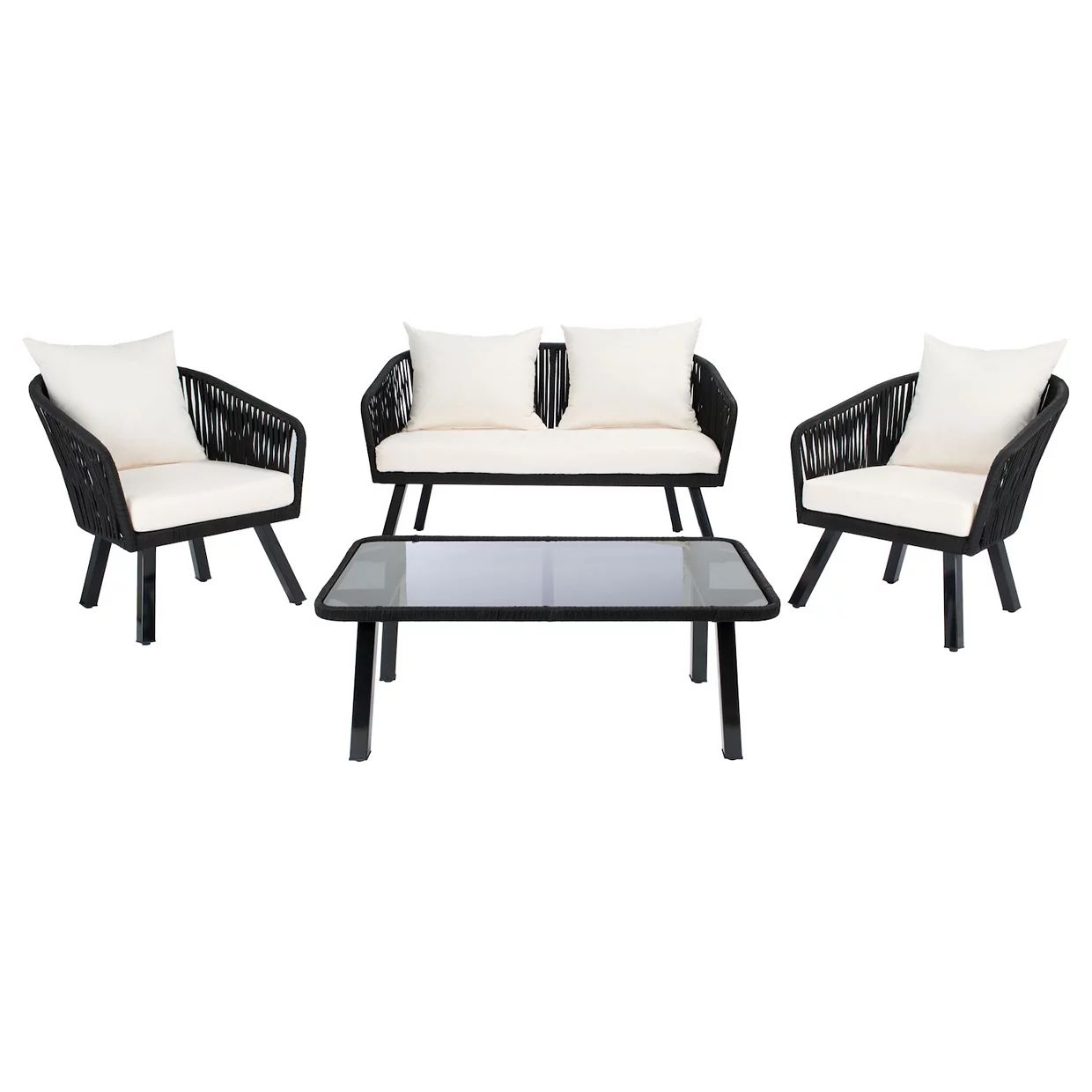 Safavieh Jorda Rope Loveseat, Chair & Coffee Table 4-piece Set | Kohl's