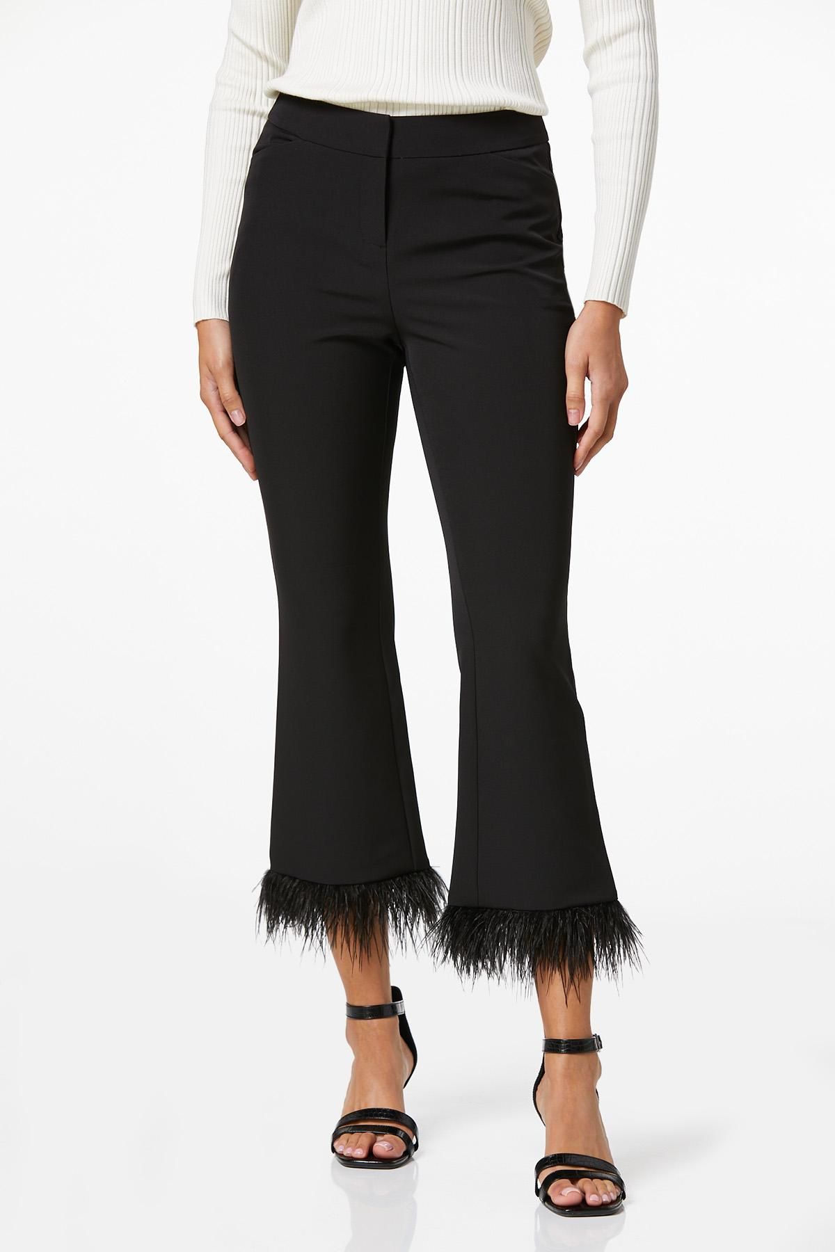 Feather Trim Pants | Cato Fashions
