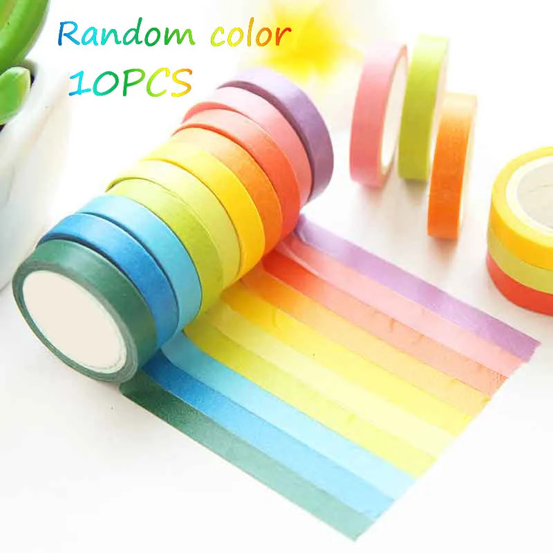 10pcs Rainbow Color Washi Tape Set Macaron Colors Adhesive Masking Tapes Stickers Decoration DIY ... | Temu Affiliate Program