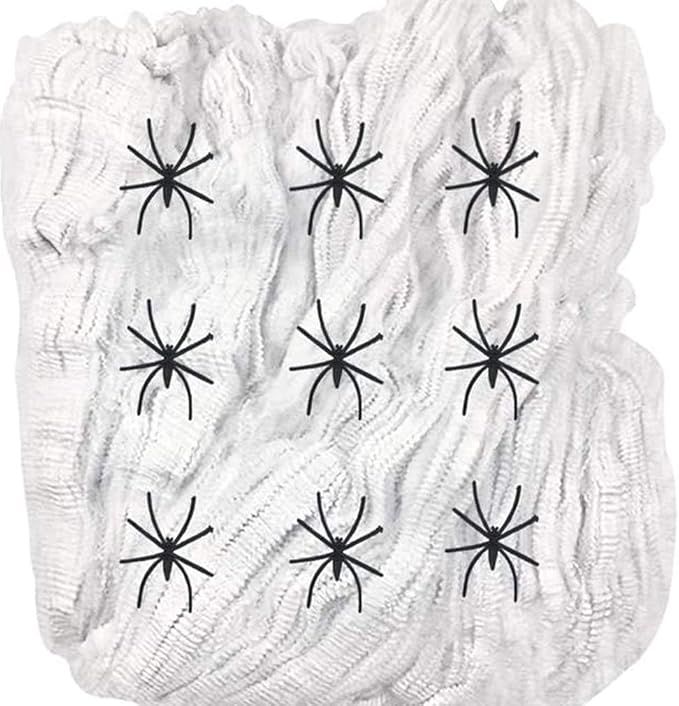 Hiagkmet 1400 sqft Halloween Spider Webs Decorations with 150 Plastic Spiders,Cobwebs Halloween I... | Amazon (CA)