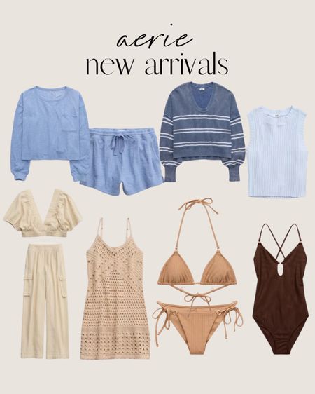 Aerie new arrivals 🙌🏻🙌🏻

Sweater, swimsuits, coverup, spring break style, vacation fashion 