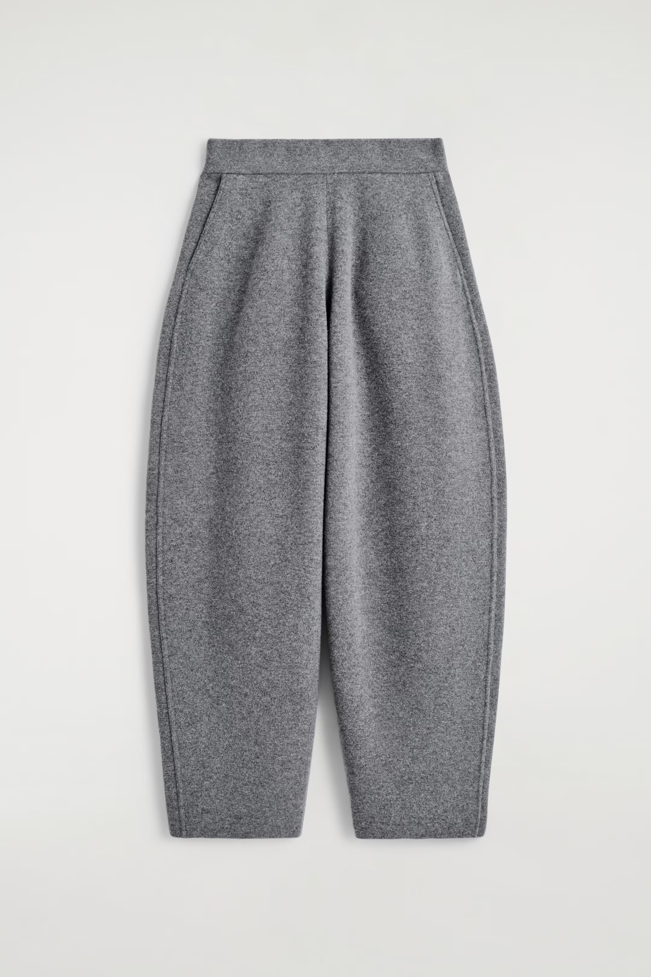 MERINO WOOL BARREL-LEG PANTS - GRAY MÉLANGE | COS | COS (EU)