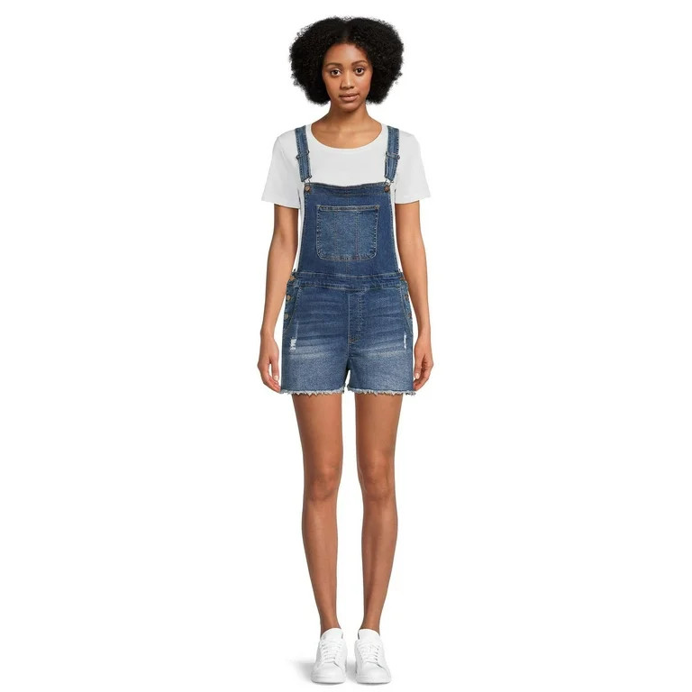 No Boundaries Juniors Relaxed Boyfriend Shortalls | Walmart (US)