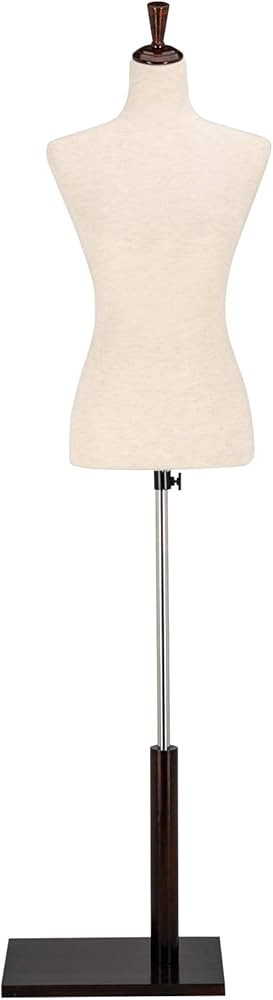 VINGLI Female Dress Form, Mannequin Torso Body with Adjustable Wood Stand for Dress Display Cloth... | Amazon (US)