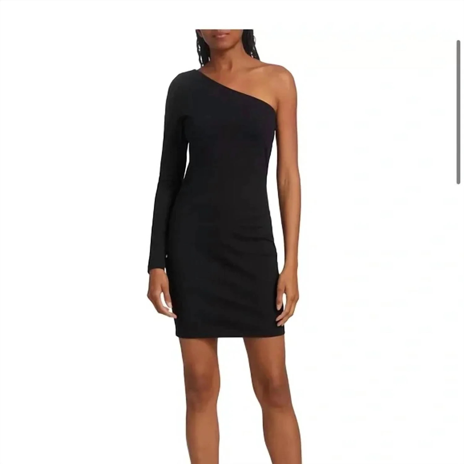 One Shoulder Mini Dress In Black | Shop Simon