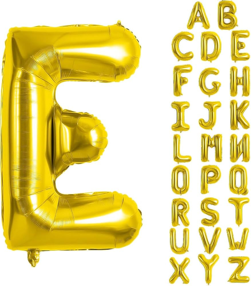 40 Inch Gold Letter E Balloons Foil Helium Golden Big Alphabet Party Ballon Mylar Balloon Large L... | Amazon (US)