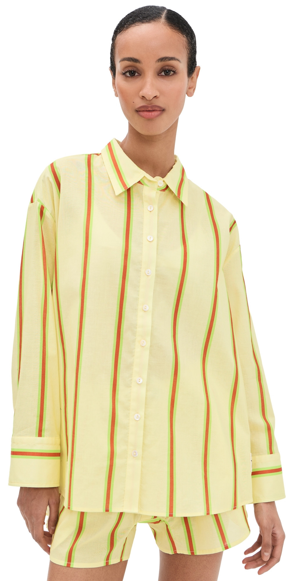 Ciao Ciao Vacation Sandy Stripe Vines Shirt Yellow Multi S | Shopbop