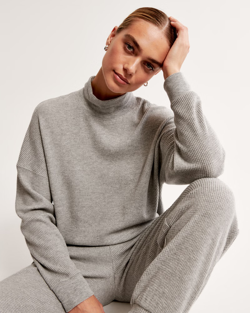 Lounge Waffle Mockneck Top | Abercrombie & Fitch (US)