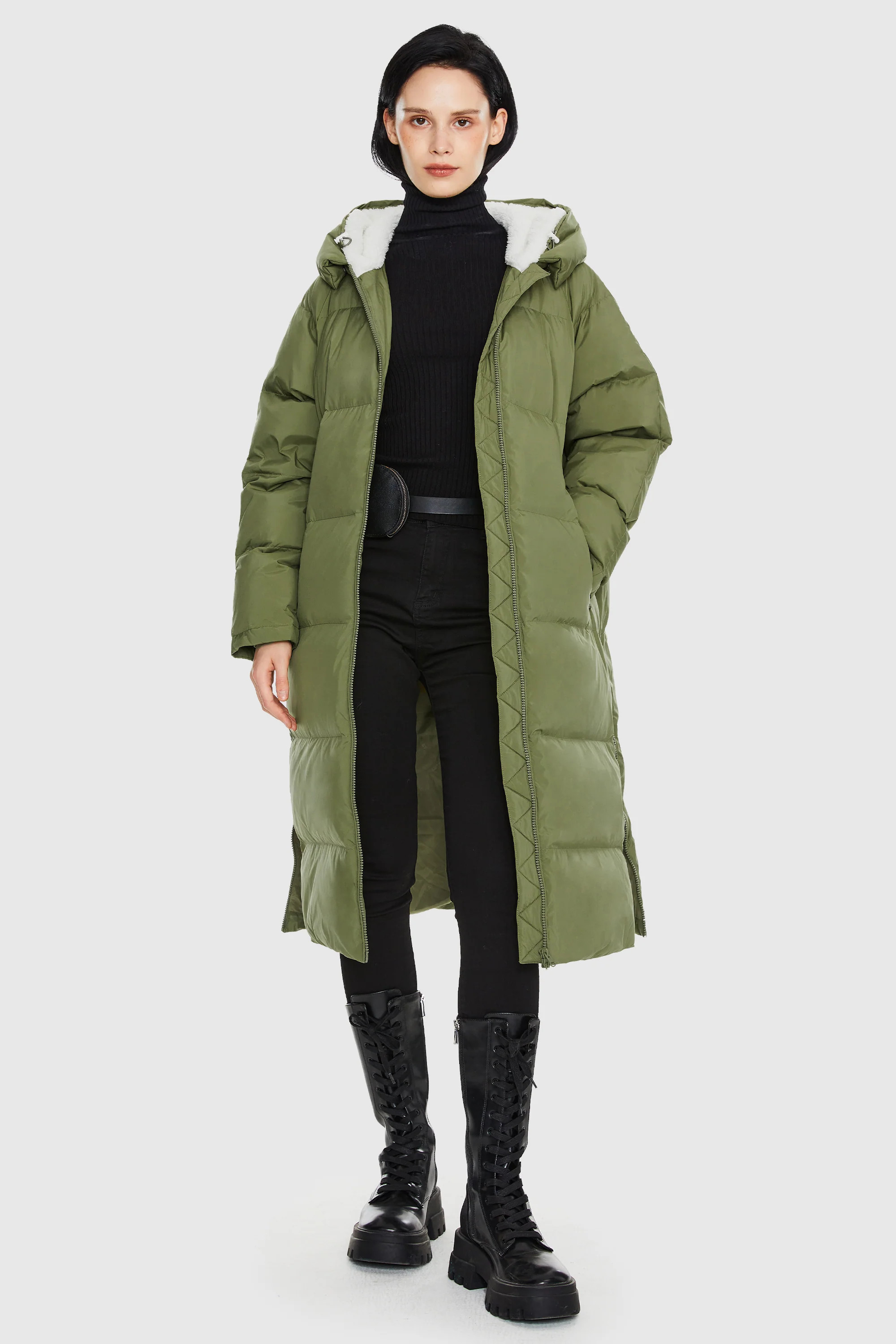 Orolay Women's Long Puffer Down Jacket with Hem Slit | Orolay