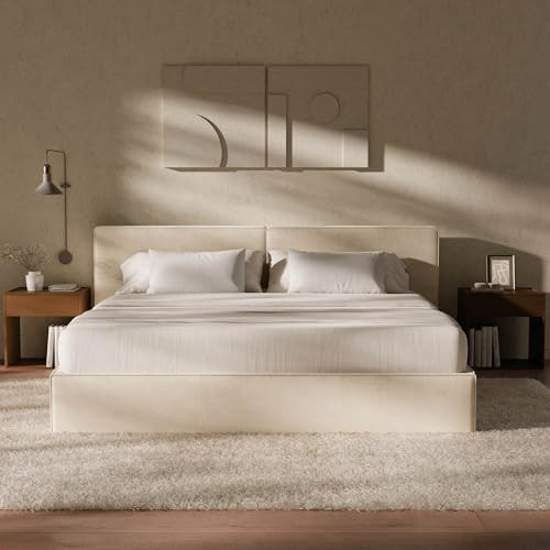 RECCI Cloud King Platform Bed Frame with Pillow Headboard 6-Inch, Easy Assembly, Noise-Free Stabi... | Amazon (US)