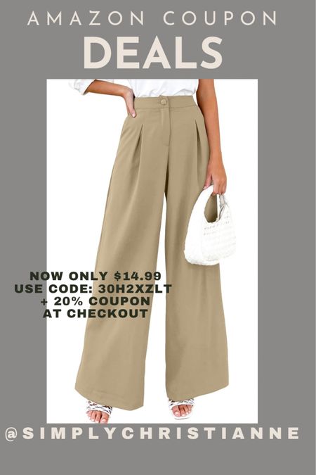 Wide Leg Palazzo Pants Now only $14.99
Use Code: 30H2XZLT + 20% Coupon
Amazon finds 

#LTKSaleAlert #LTKFindsUnder50 #LTKWorkwear